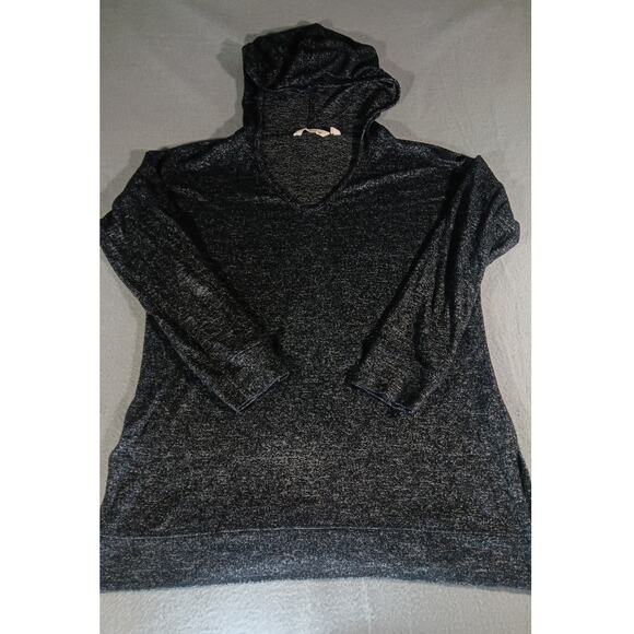 Soft Surrounding Gray Knit Hood Tunic Top Small Cozy Lightweight Lounge Pullover - Picture 1 of 9